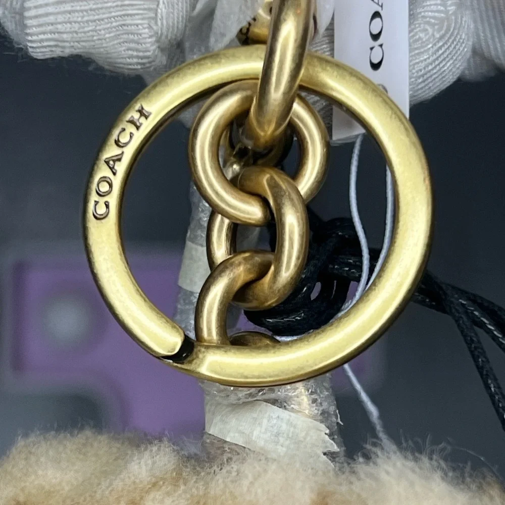 Coach BEAR BAG CHARM IN SIGNATURE SHEARLING